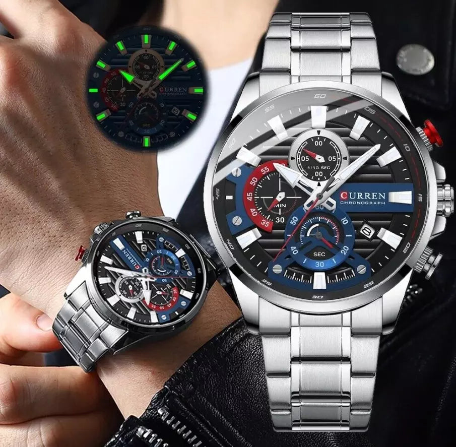 Reloj Curren Plata De Lujo Original Hombre