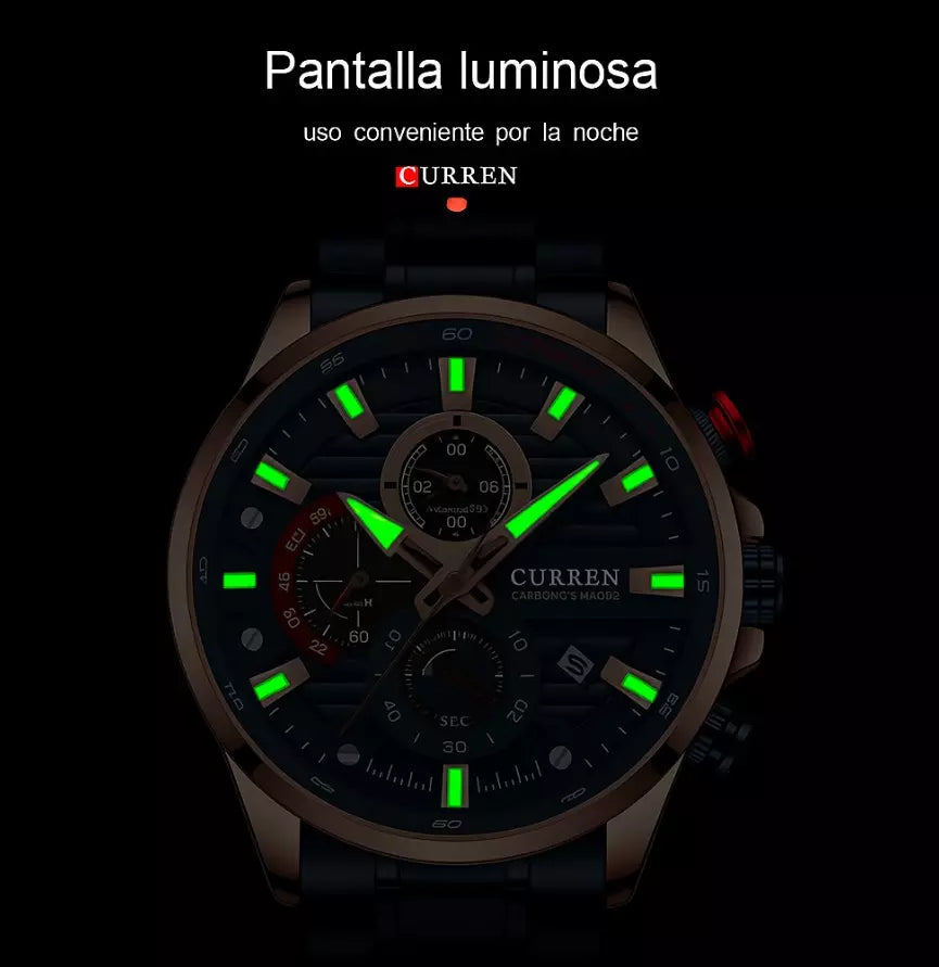 Reloj Curren Plata De Lujo Original Hombre