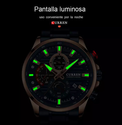 Reloj Curren Plata De Lujo Original Hombre
