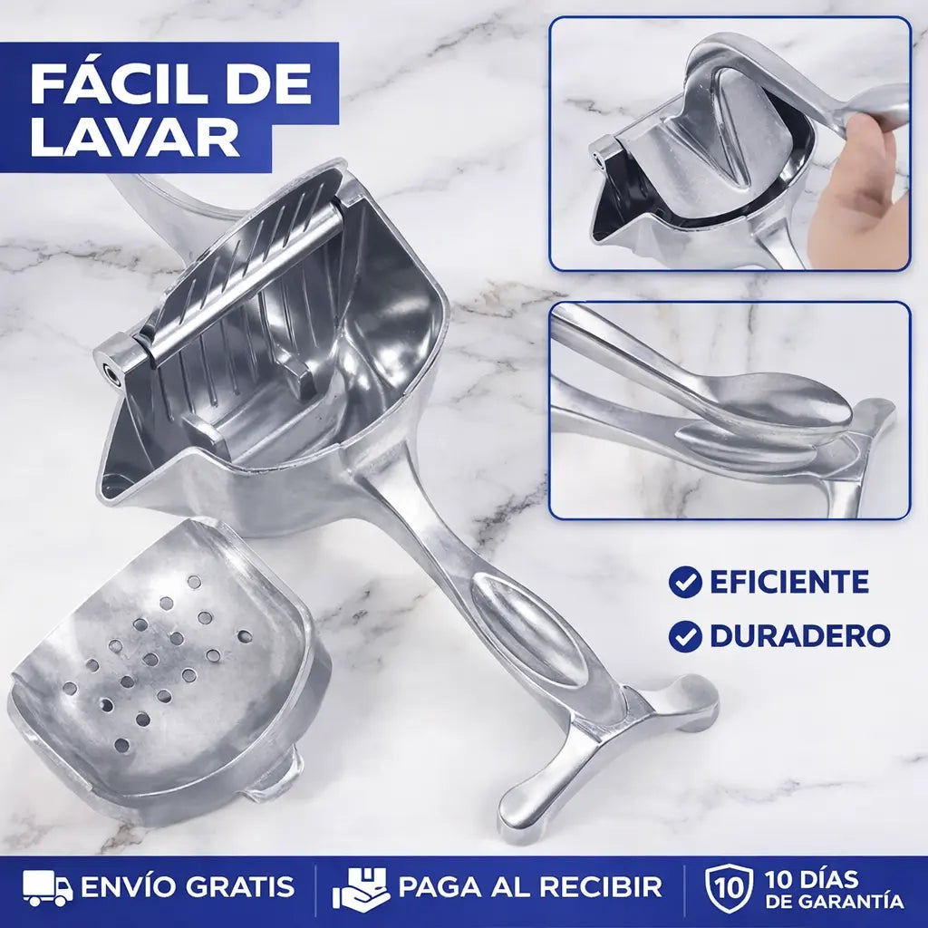 Exprimidor Potente de Presión en Acero Inoxidable