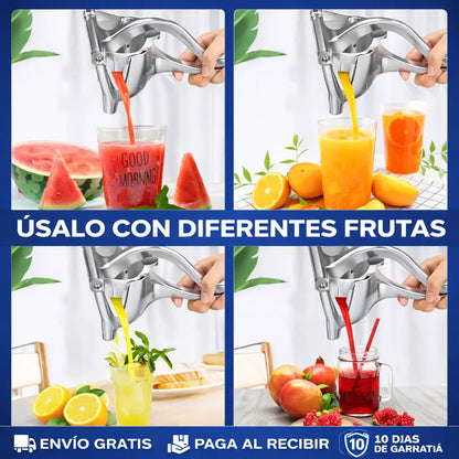 Exprimidor Potente de Presión en Acero Inoxidable